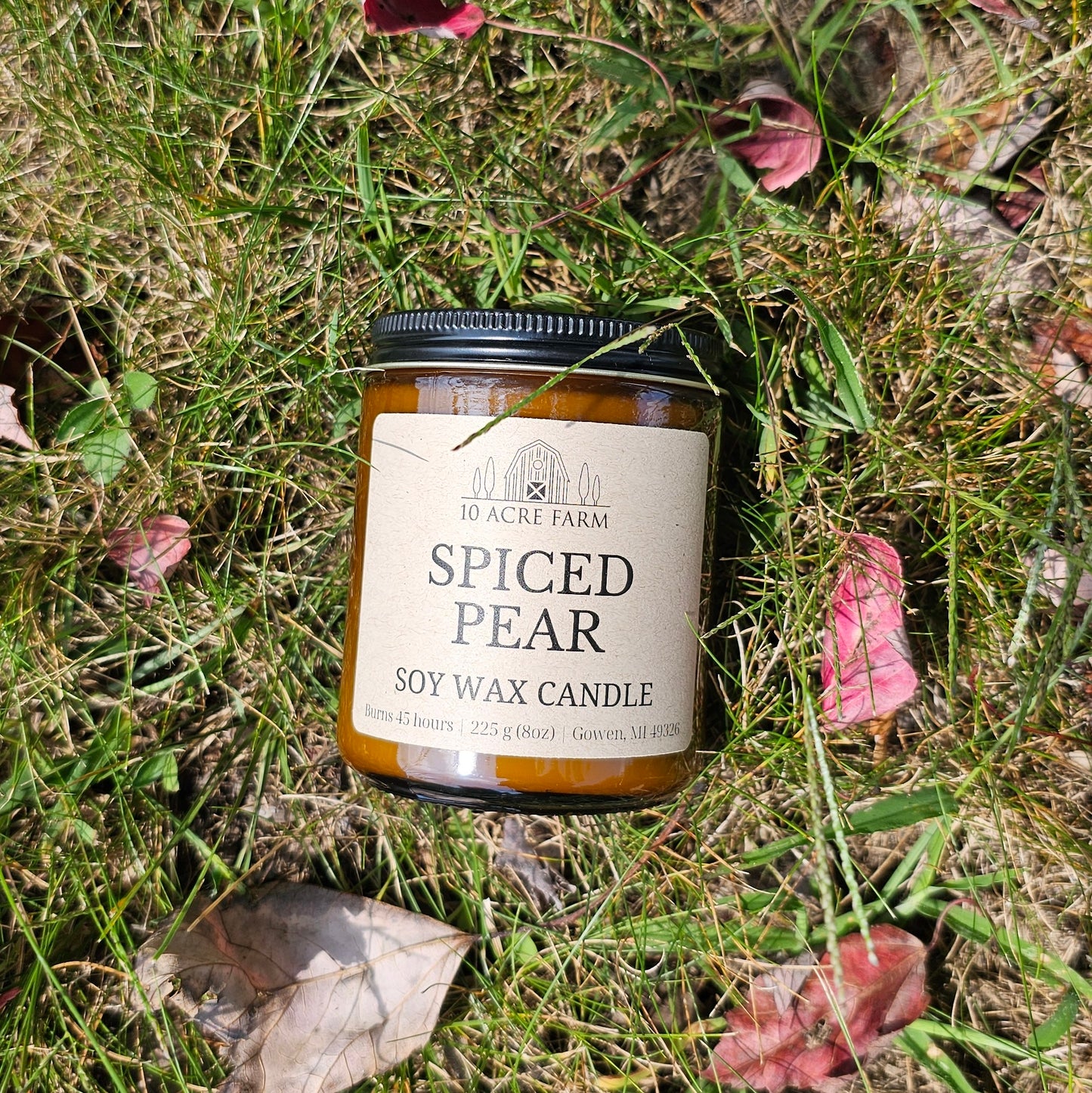 Entire Fall Candle Collection - Includes Four 8oz Amber Glass Candles