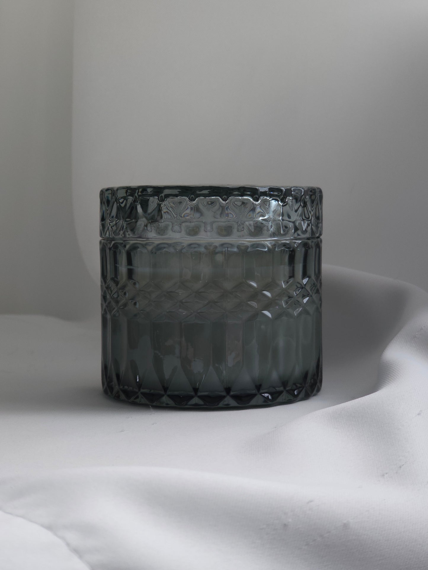 Blue Glass Candle, Seagrass + Sage scent