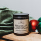 Michigan Christmas 8oz Amber Glass Soy Candle