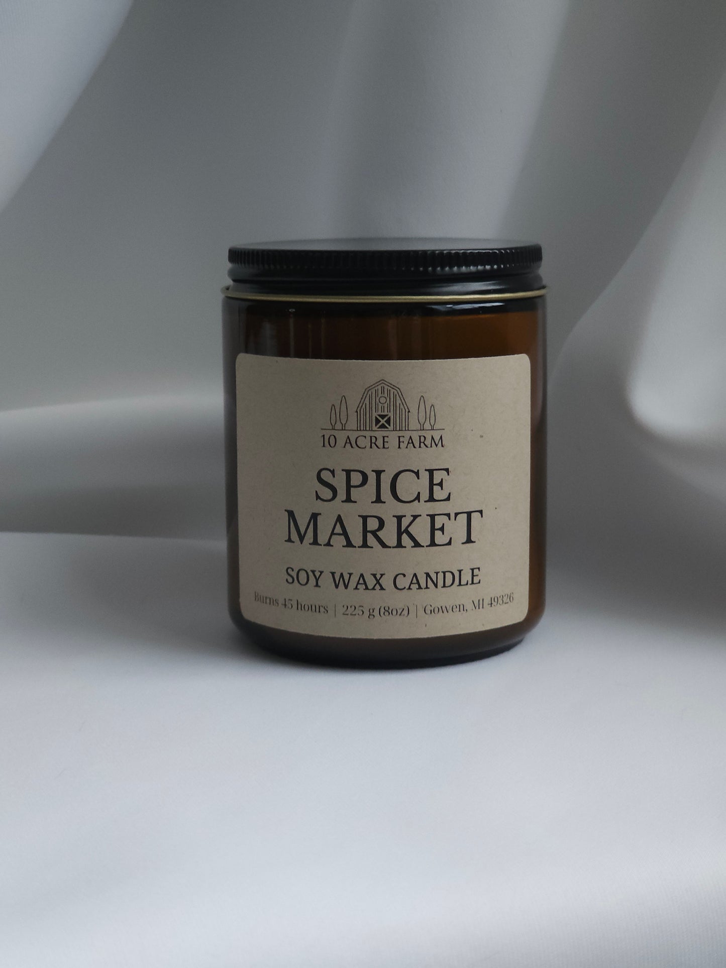 Spice Market 8oz Amber Glass Soy Candle