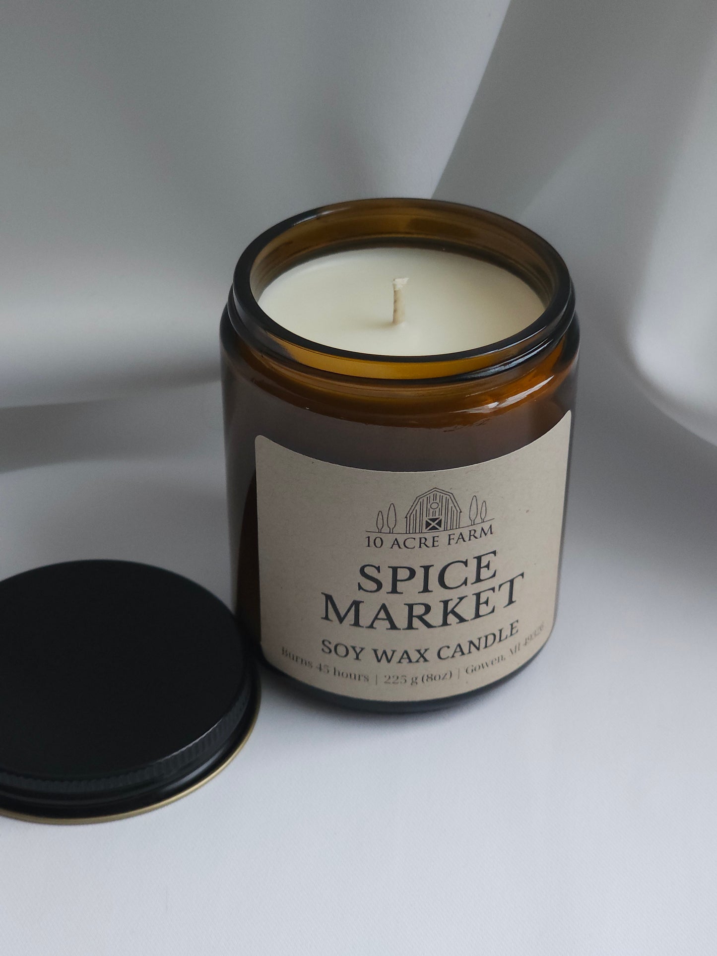 Spice Market 8oz Amber Glass Soy Candle