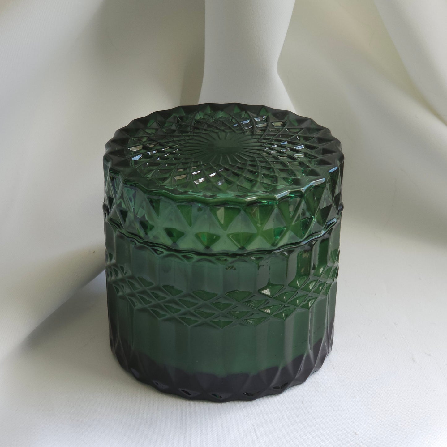 Green Glass Candle, Christmas Scents