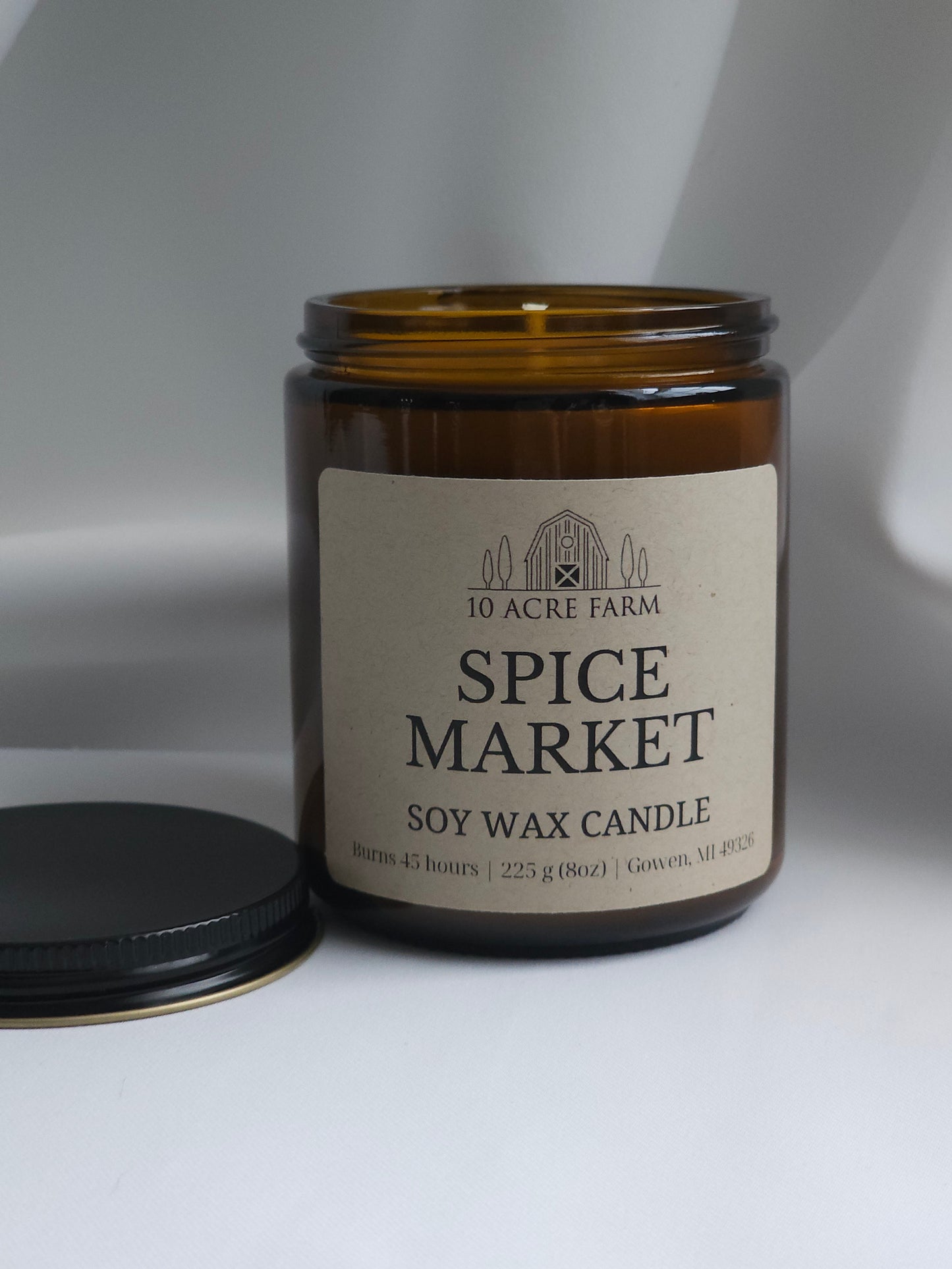 Spice Market 8oz Amber Glass Soy Candle